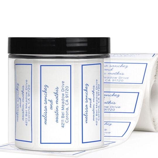 Casual Script Rectangle Address Labels in a Jar